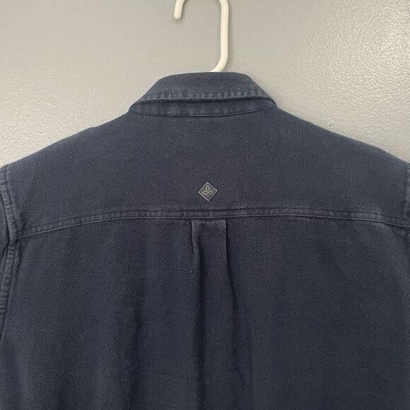 Prana Button Up Shirt Mens Medium Long Sleeve Blue Casual Thick Outdoor Bon Fire - Picture 9 of 11